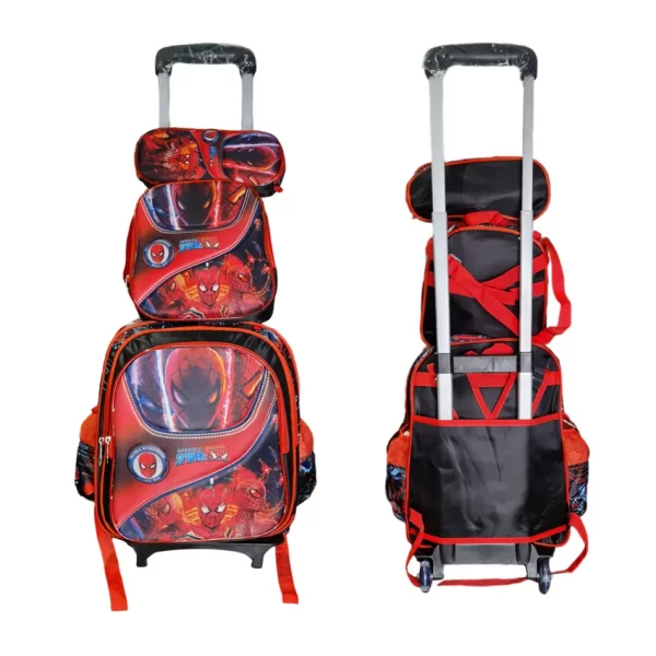 Morlan Tripack Escolar Mochila con Ruedas de Spider-Man