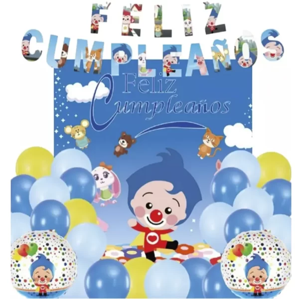 Morlan Set de Cumpleaños Infantil Plim Plim para 12 Personas