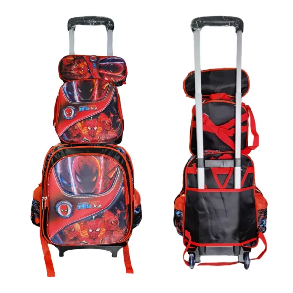 Morlan Tripack Escolar Mochila con Ruedas de Spider-Man