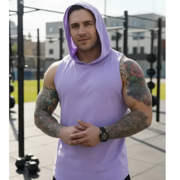 Morlan Polera sin mangas con capucha Morlan Gymwear