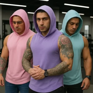 Morlan Polera sin mangas con capucha Morlan Gymwear