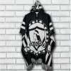 Morlan Poncho Colo-Colo con Capucha | Abrigo Oficial Blanco y Negro