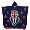 Morlan Poncho Universidad de Chile con Capucha | Abrigo Azul para Hinchas