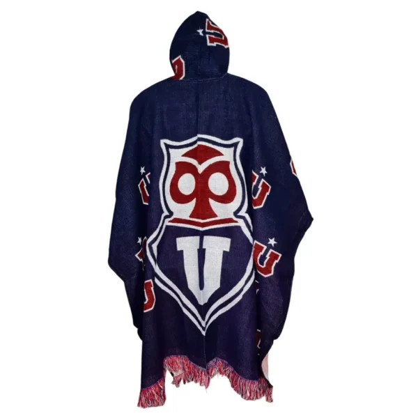 Morlan Poncho Universidad de Chile con Capucha | Abrigo Azul para Hinchas