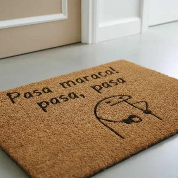 Tapete Limpia Pies Fibra De Coco Pasa Maraca Pasa