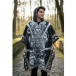 Morlan Poncho Dragon Ball Negro con Capucha 80% Lana