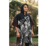 Morlan Poncho One Piece Rojo con Capucha 80% Lana