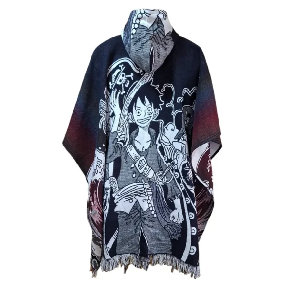 Morlan Poncho One Piece Rojo con Capucha 80% Lana