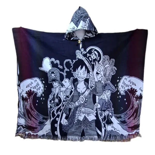 Morlan Poncho One Piece Rojo con Capucha 80% Lana