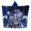 Morlan Poncho One Piece Azul con Capucha 80% Lana
