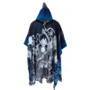 Morlan Poncho One Piece Azul con Capucha 80% Lana