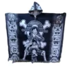 Morlan Poncho One Piece Negro-Gris con Capucha 80% Lana