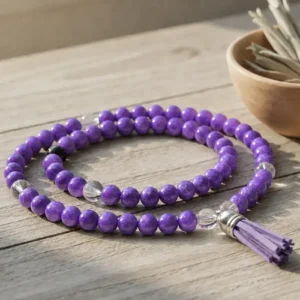 Morlan Japa Mala Lila de 45 Cuentas – Meditación y Energía Positiva