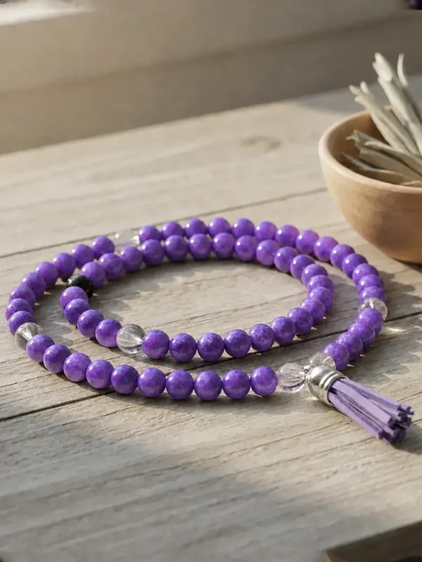 Morlan Japa Mala Lila de 45 Cuentas – Meditación y Energía Positiva