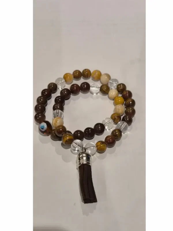 Morlan Japa Mala Marrón de 45 Cuentas – Meditación y Energía Positiva