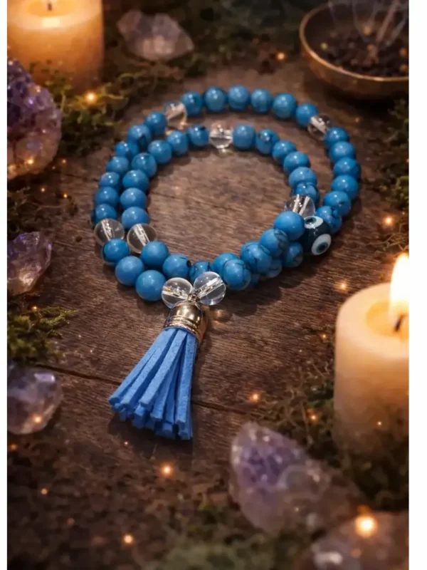 Morlan Japa Mala Celeste de 45 Cuentas – Meditación y Energía Positiva