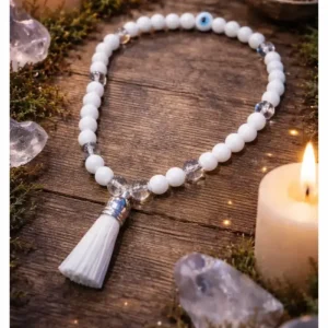 Morlan Japa Mala Blanco de 45 Cuentas – Meditación y Energía Positiva