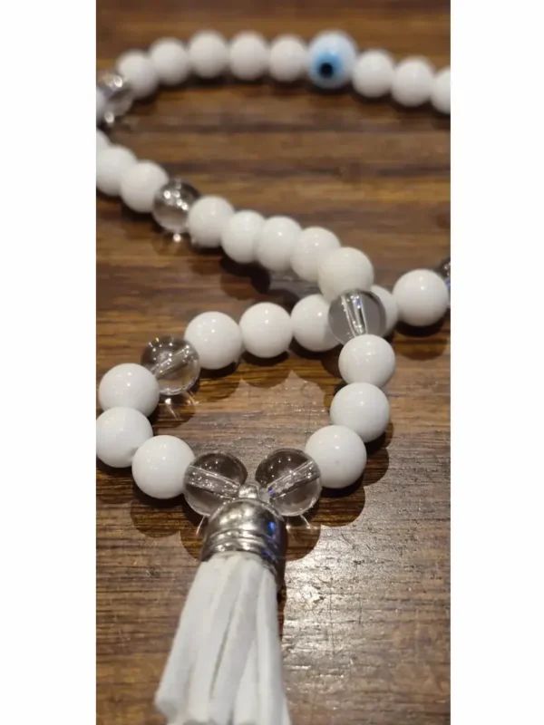 Morlan Japa Mala Blanco de 45 Cuentas – Meditación y Energía Positiva