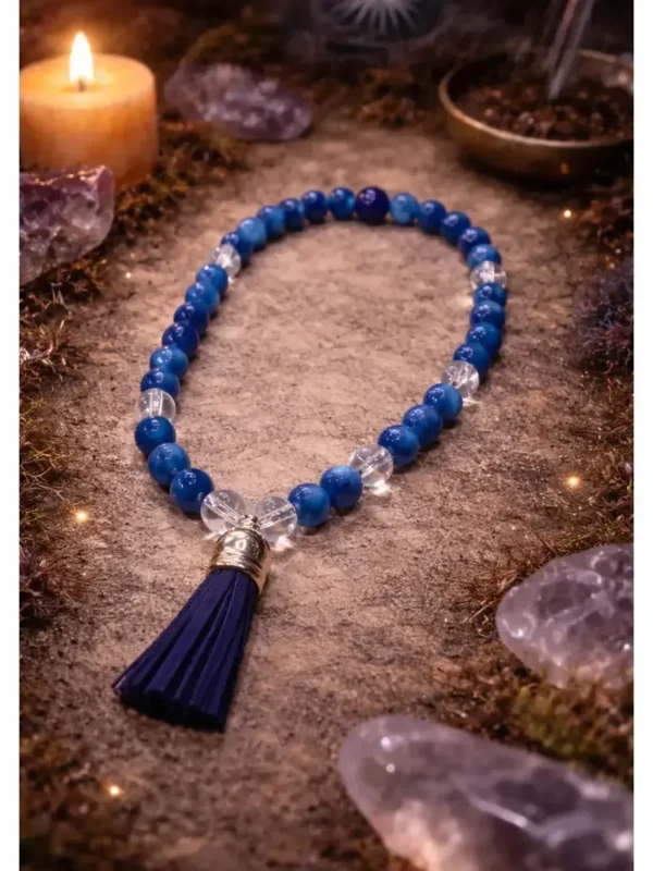 Morlan Japa Mala Azul de 45 Cuentas – Meditación y Energía Positiva